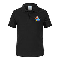 Thumbnail for Little Boy Operating an Airplane Designed Children Polo T-Shirts