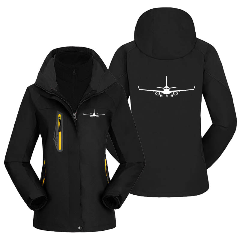 Embraer E-190 Silhouette Plane Designed Thick "WOMEN" Skiing Jackets