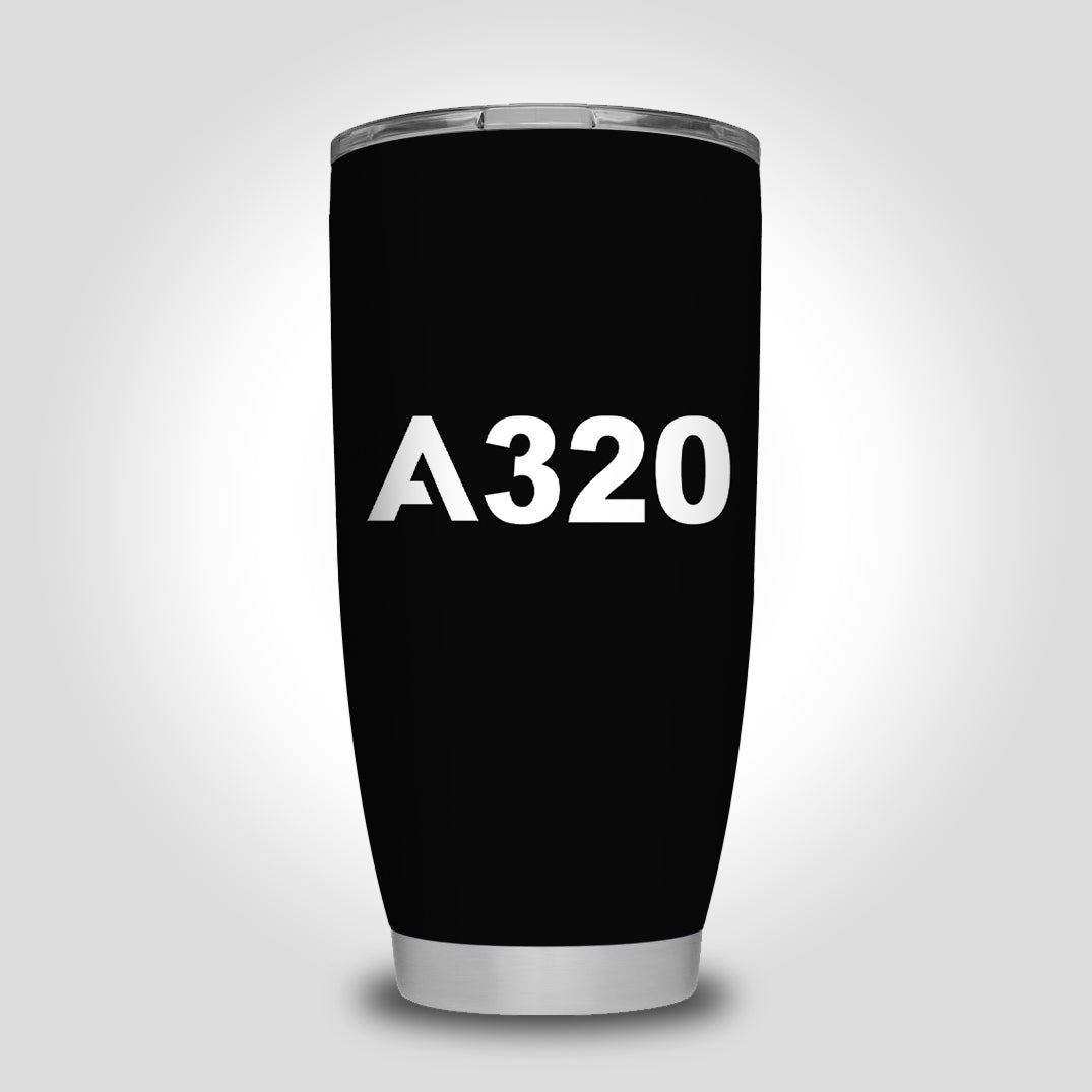 A320 Flat Text Designed Tumbler Travel Mugs