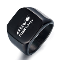 Thumbnail for Born To Fly Helicopter Designed Men Rings