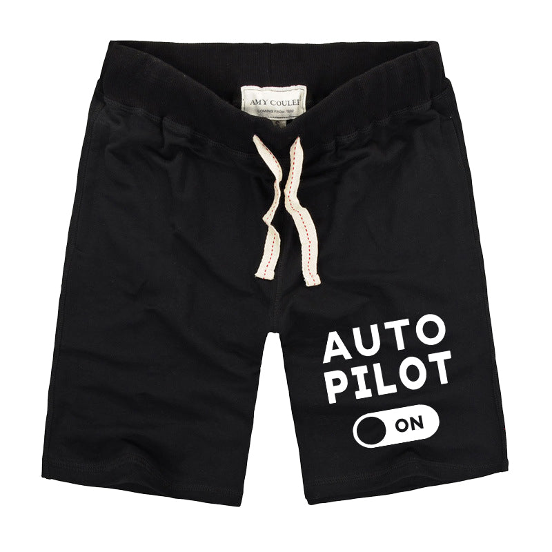 Auto Pilot ON Designed Cotton Shorts