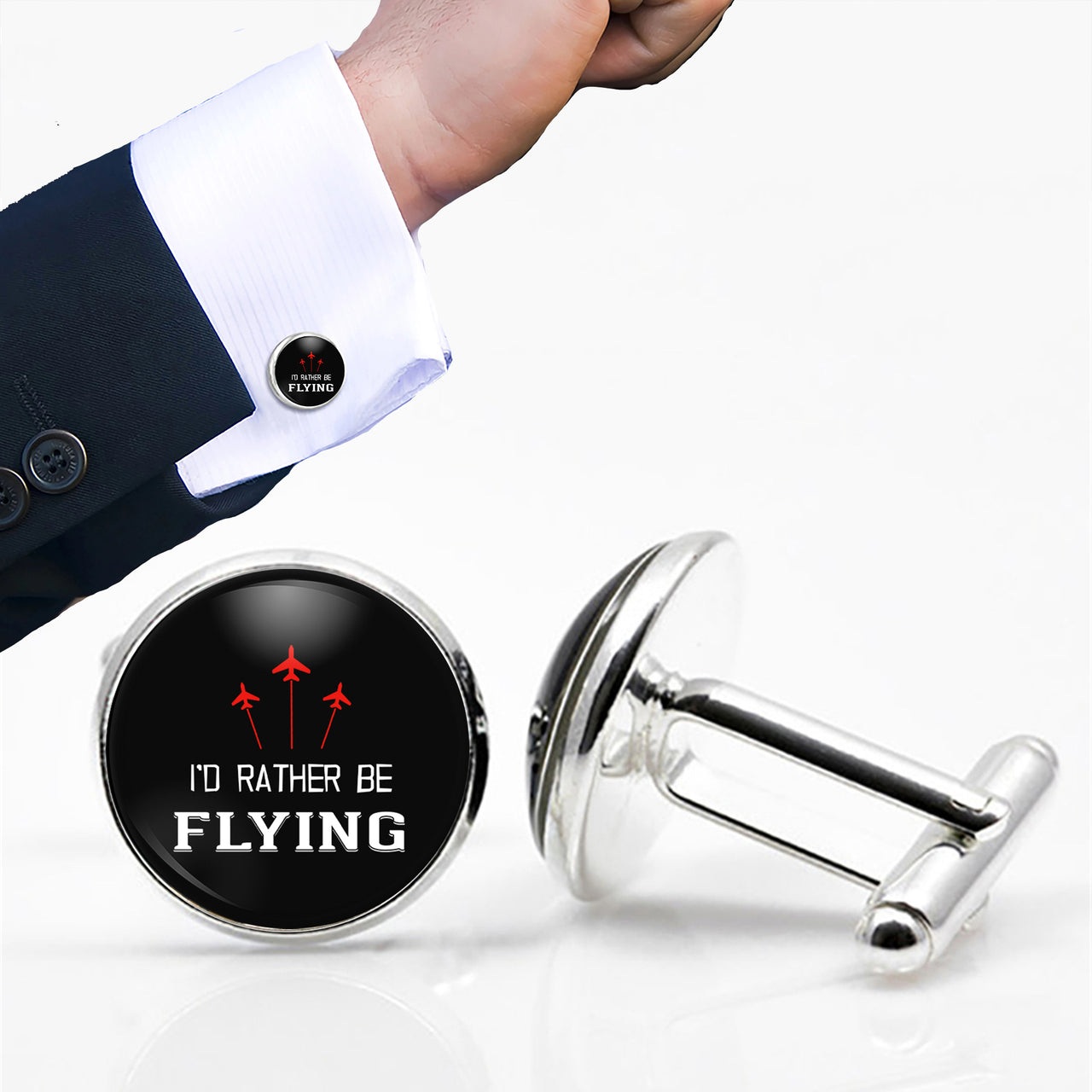 I'D Rather Be Flying Designed Cuff Links
