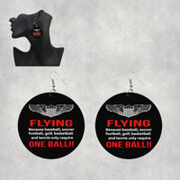 Thumbnail for Flying One Ball Designed Wooden Drop Earrings
