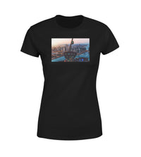 Thumbnail for Amazing City View from Helicopter Cockpit Designed Women T-Shirts