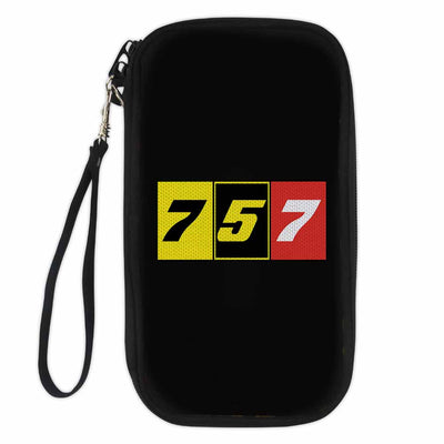 Flat Colourful 757 Travel Cases & aviation themed travel case wallet for travel documents.
