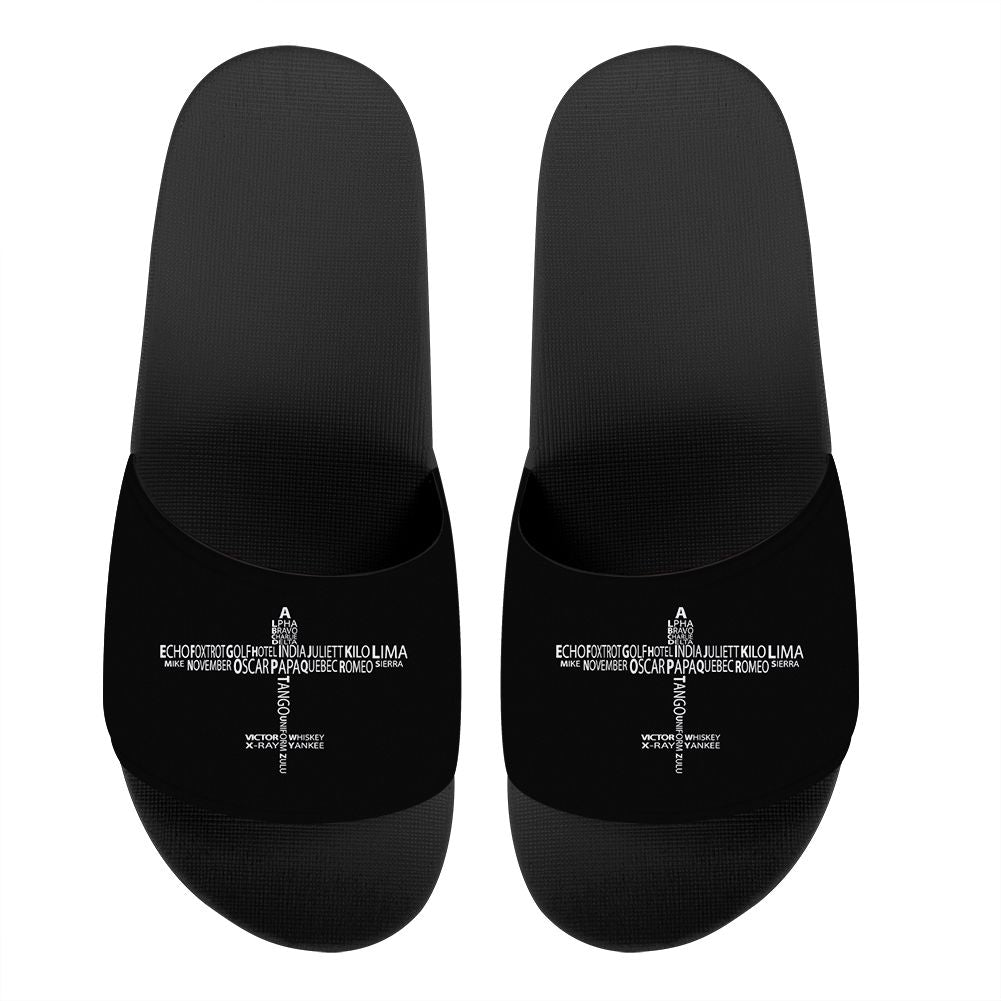 Propeller Shape Aviation Alphabet Designed Sport Slippers