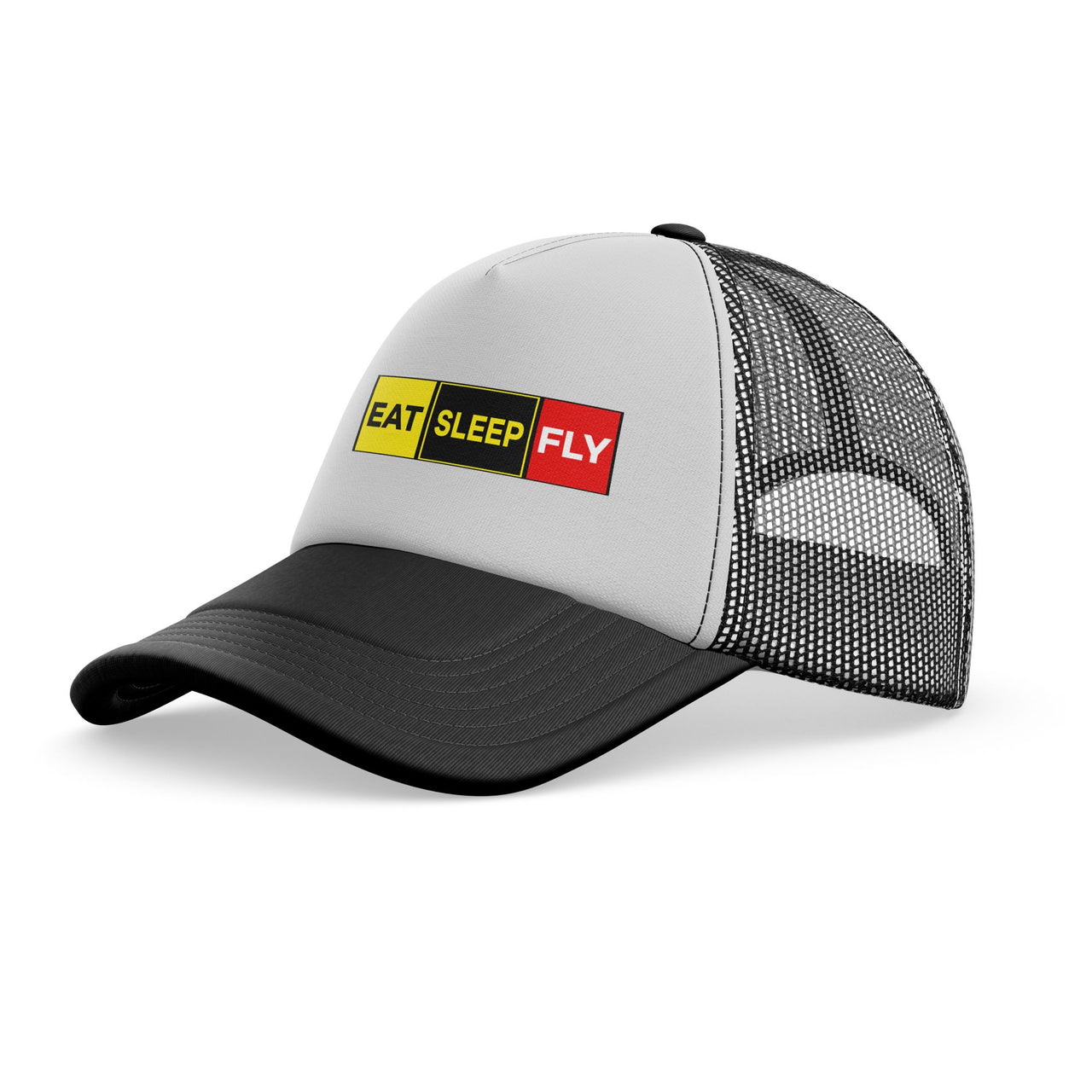 Eat Sleep Fly (Colourful) Designed Trucker Caps & Hats