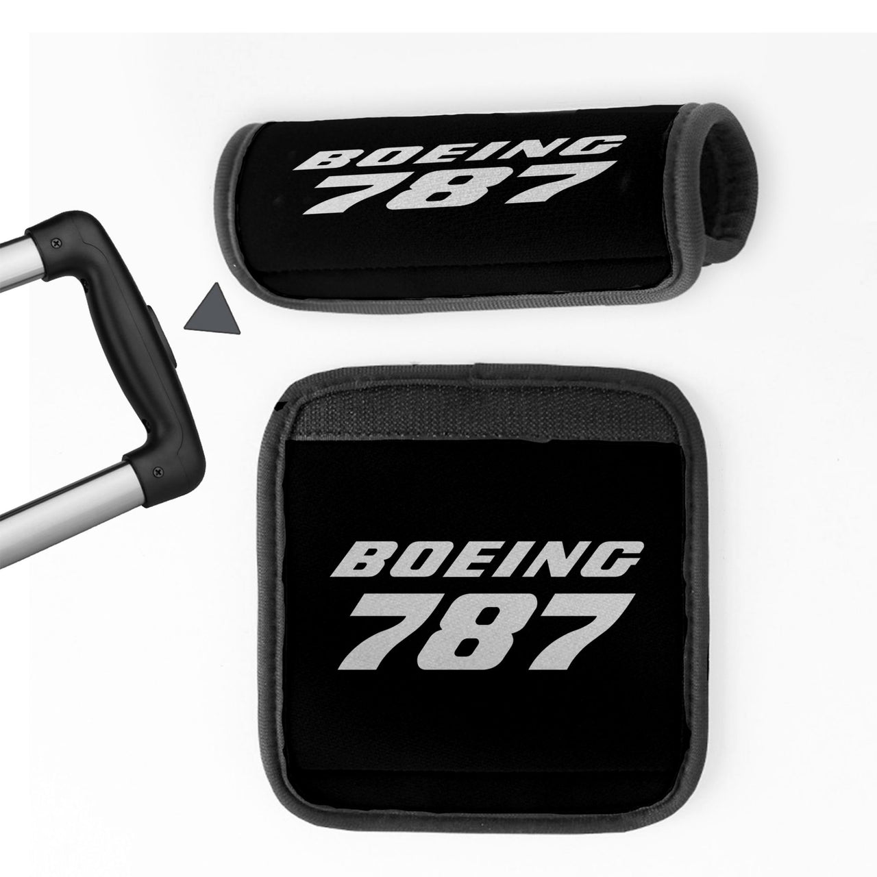 Boeing 787 & Text Designed Neoprene Luggage Handle Covers