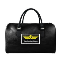 Thumbnail for Custom Name (Badge 1) Designed Leather Travel Bag