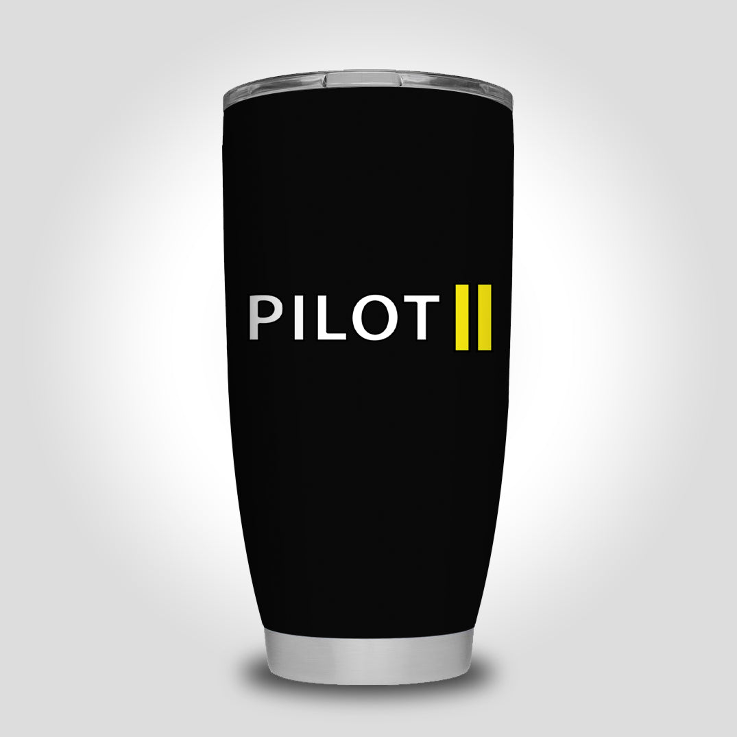 Pilot & Stripes (2 Lines) Designed Tumbler Travel Mugs