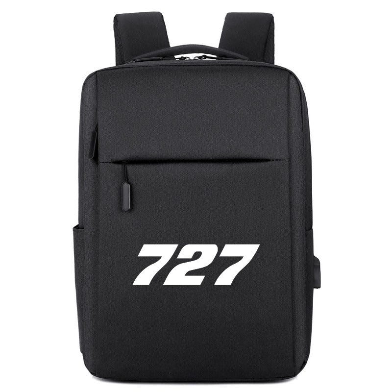 727 Flat Text Designed Super Travel Bags