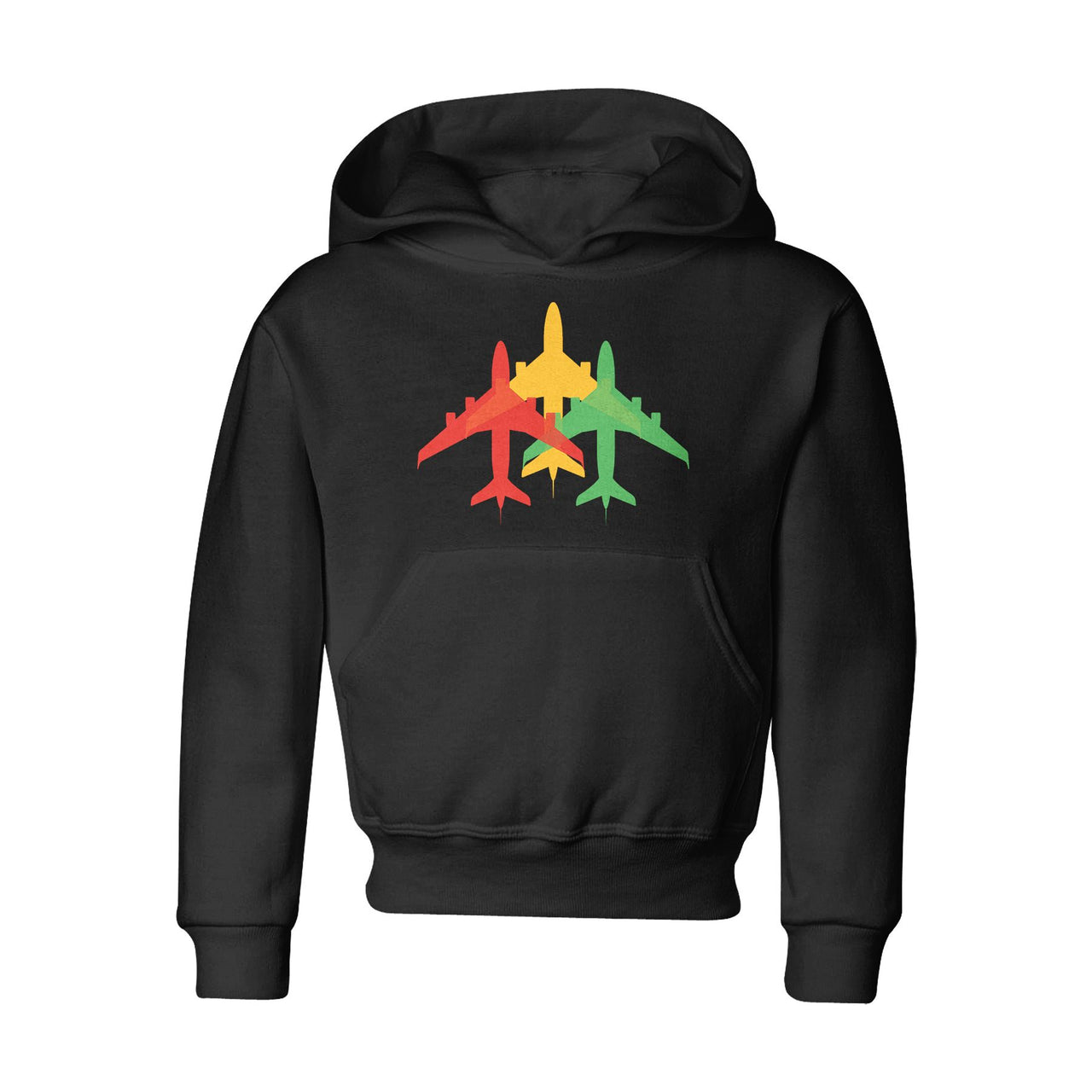 Colourful 3 Airplanes Designed "CHILDREN" Hoodies