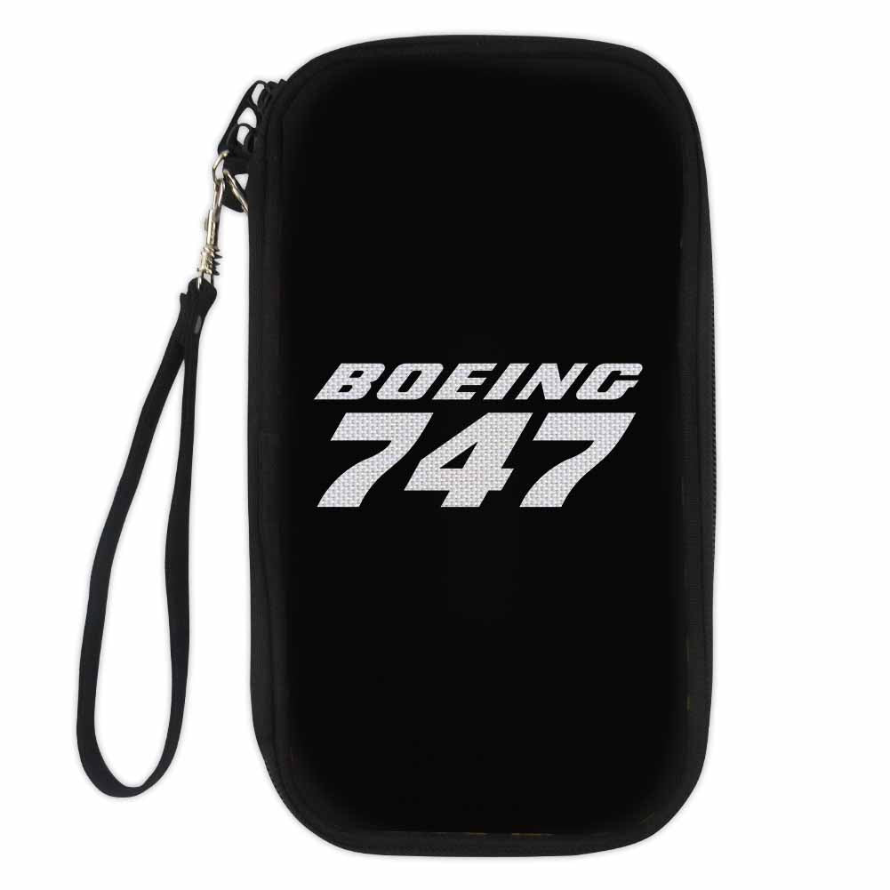 Boeing 747 & Text Designed Travel Cases & Wallets