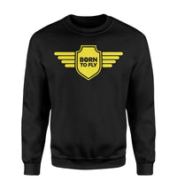 Thumbnail for Born To Fly & Badge Designed Sweatshirts