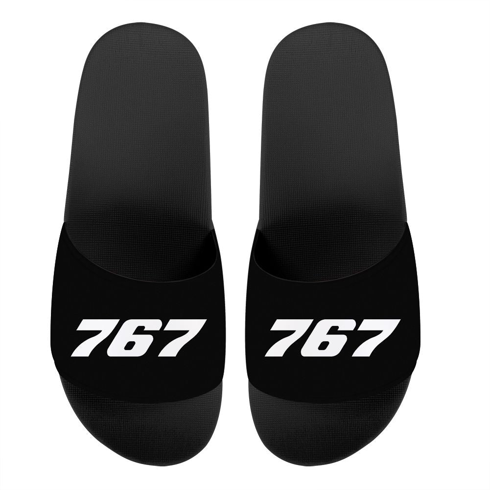 767 Flat Textt Designed Sport Slippers