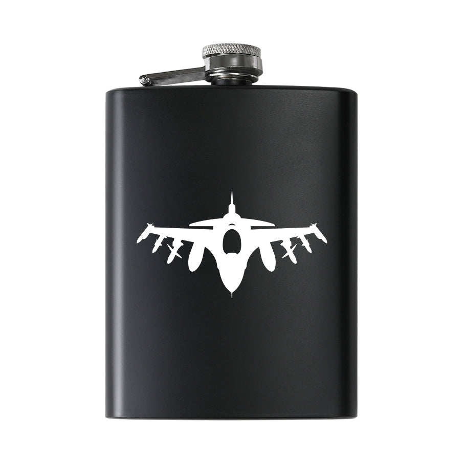 Fighting Falcon F16 Silhouette Designed Stainless Steel Hip Flasks