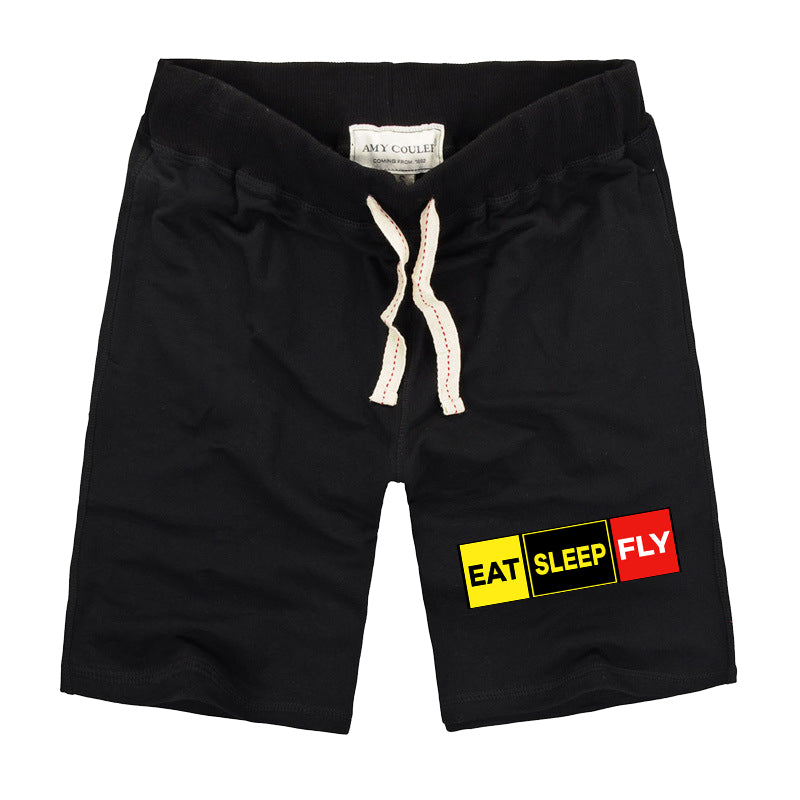 Eat Sleep Fly (Colourful) Designed Cotton Shorts