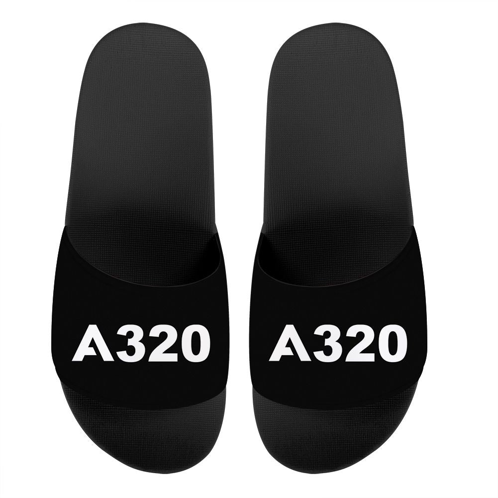 A320 Flat Text Designed Sport Slippers