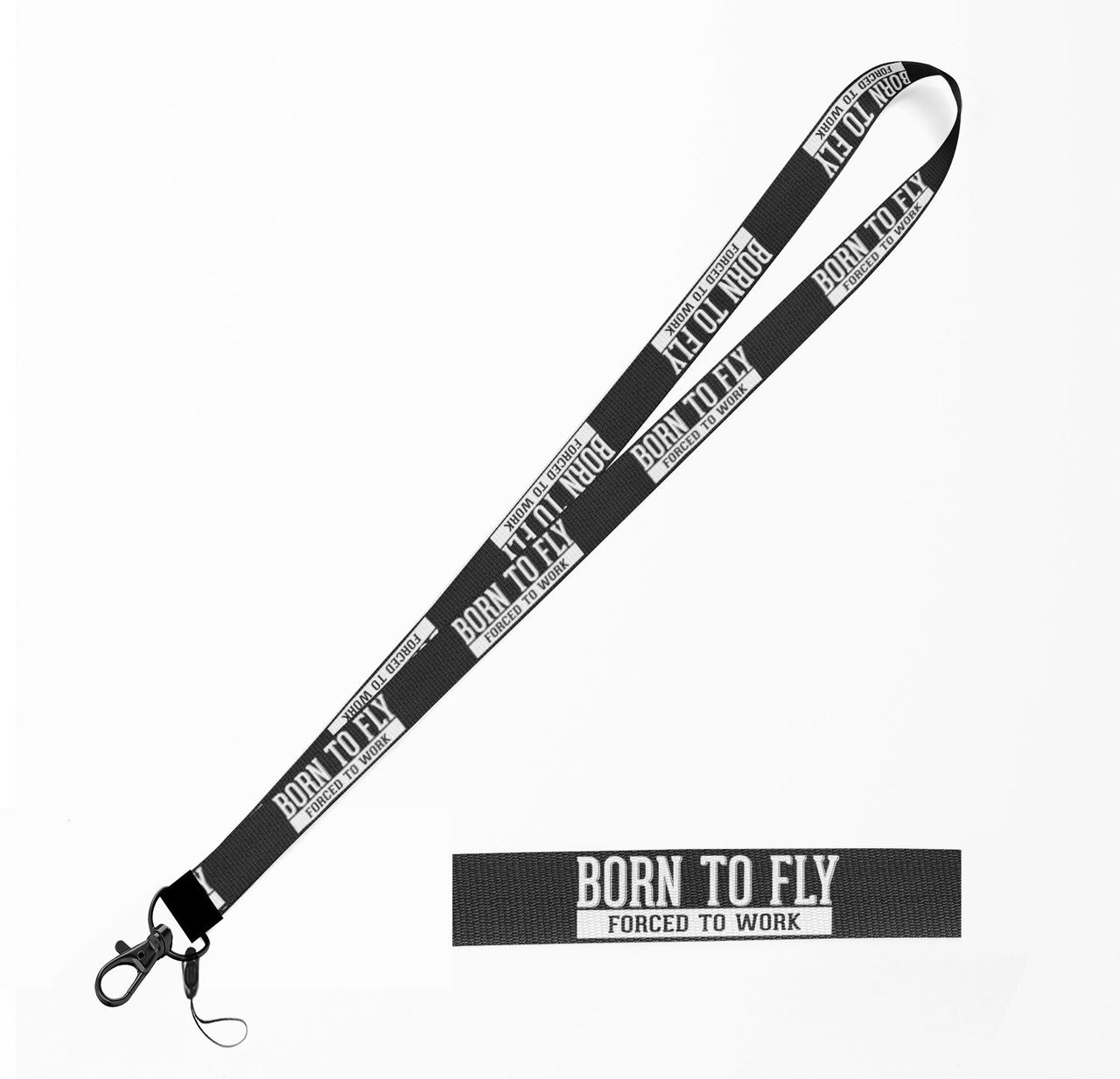 Born To Fly Forced To Work Designed Lanyard & ID Holders
