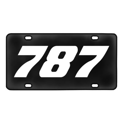 Boeing 787 Flat Text Metal (License) Plates aviation design on durable metal alloy with printed finish metal license plate.