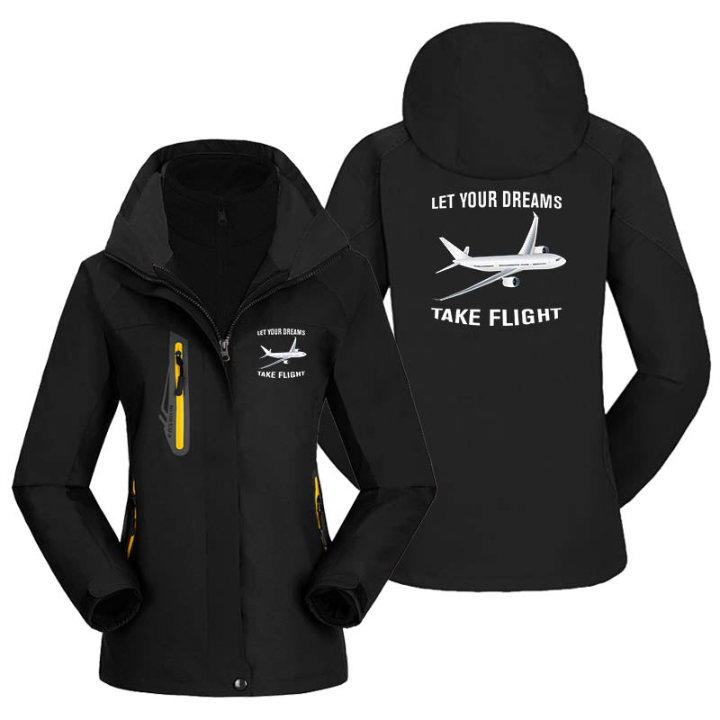 Let Your Dreams Take Flight Designed Thick "WOMEN" Skiing Jackets