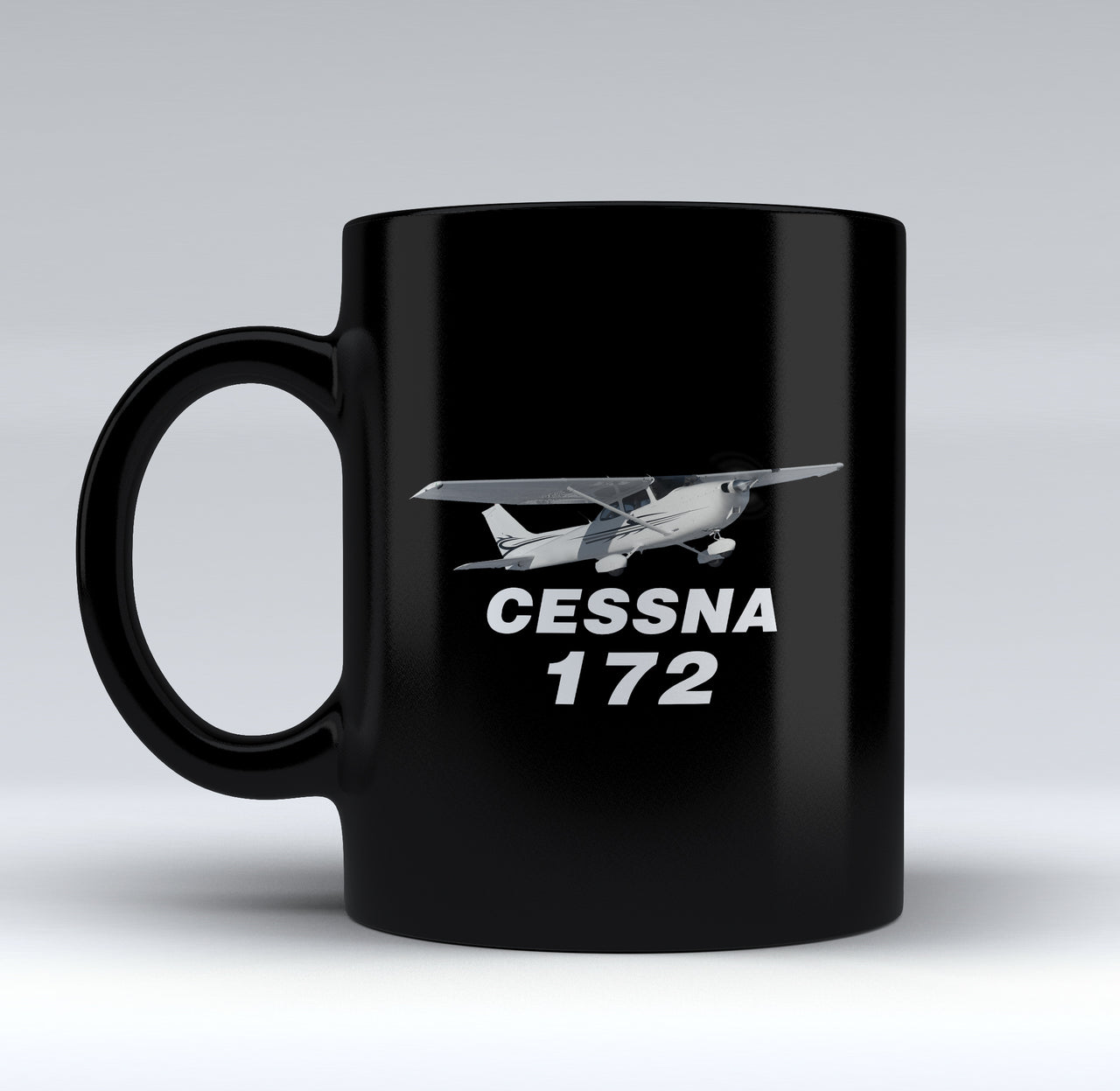 The Cessna 172 Designed Black Mugs