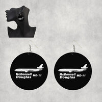 Thumbnail for The McDonnell Douglas MD-11 Designed Wooden Drop Earrings