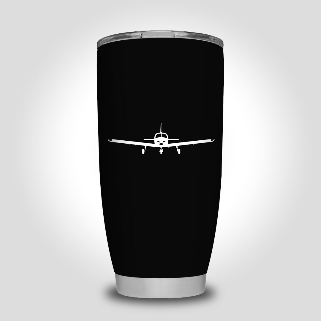 Piper PA28 Silhouette Plane Designed Tumbler Travel Mugs