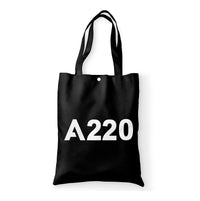 Thumbnail for A220 Flat Text Designed Tote Bags
