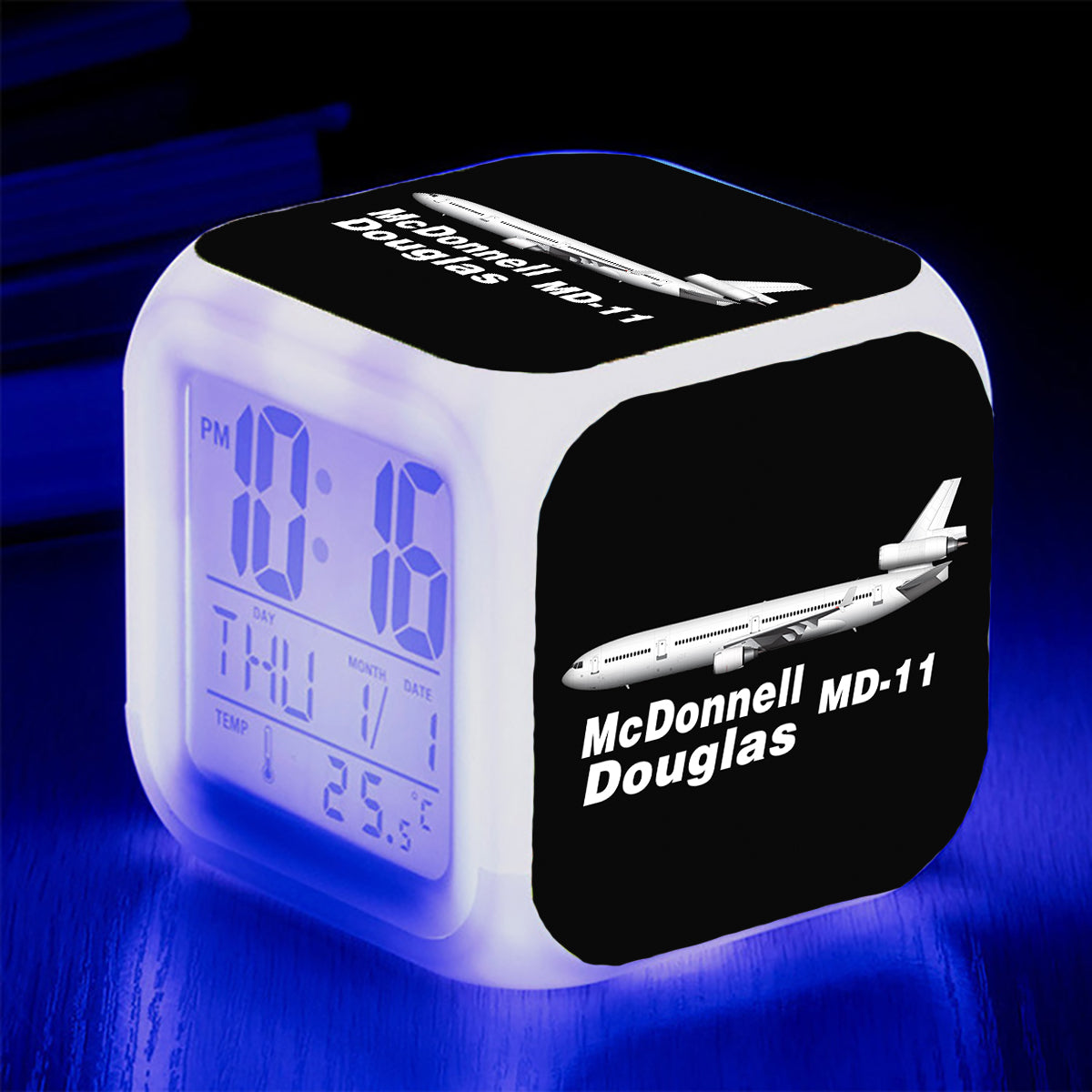 The McDonnell Douglas MD-11 Designed "7 Colour" Digital Alarm Clock