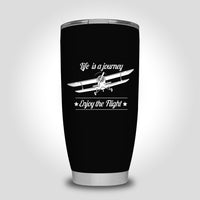 Thumbnail for Life is a journey Enjoy the Flight Designed Tumbler Travel Mugs