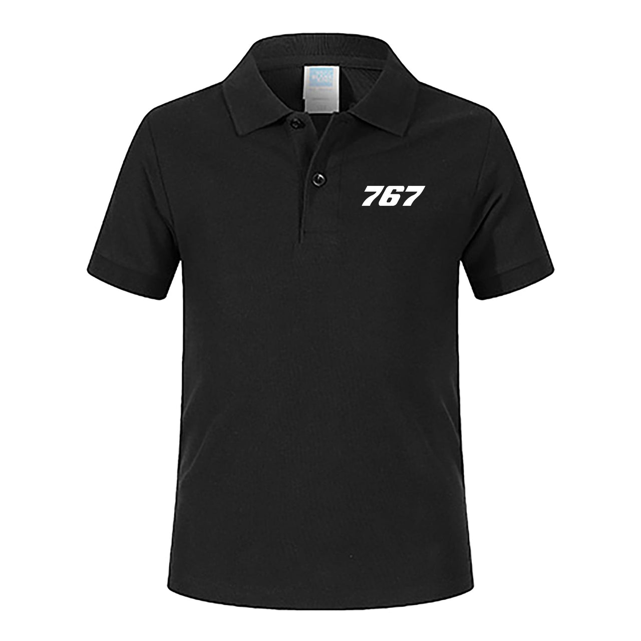767 Flat Text Designed Children Polo T-Shirts