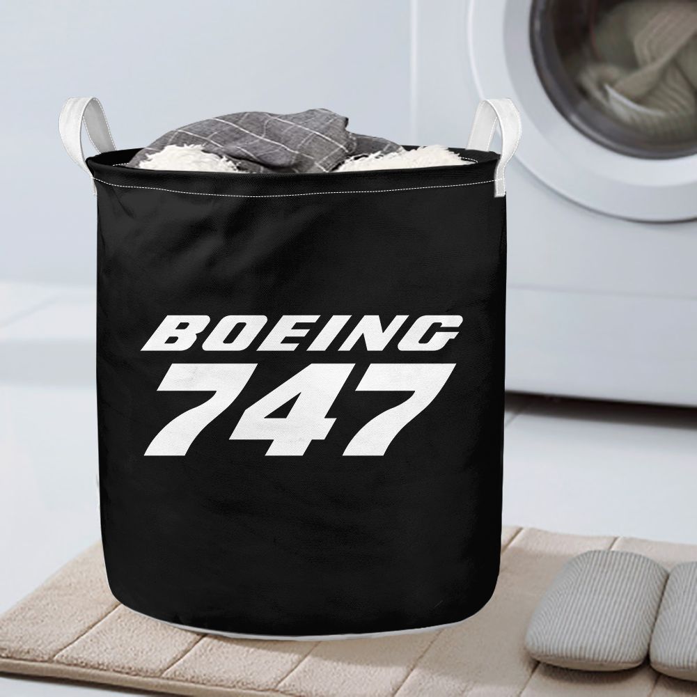 Boeing 747 & Text Designed Laundry Baskets