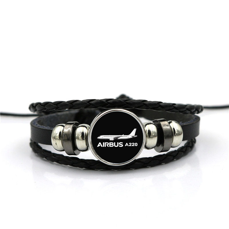The Airbus A220 Designed Leather Bracelets