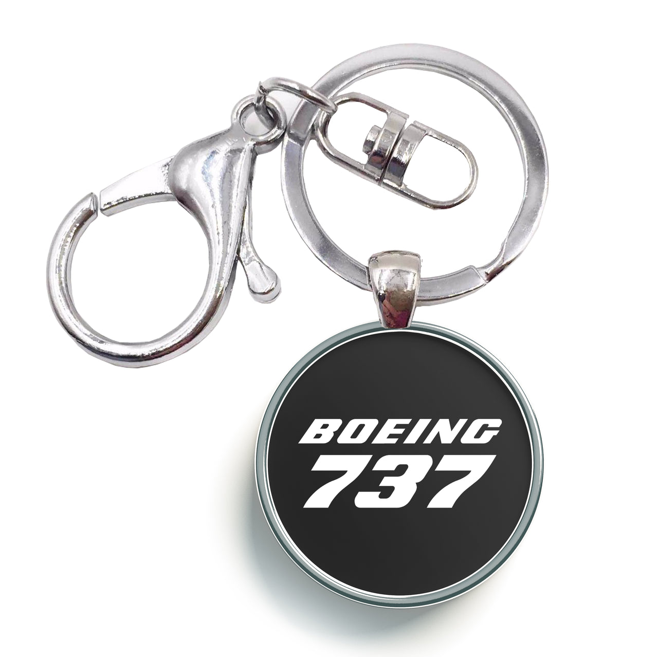 Boeing 737 & Text Designed Circle Key Chains