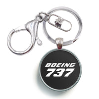 Thumbnail for Boeing 737 & Text Designed Circle Key Chains