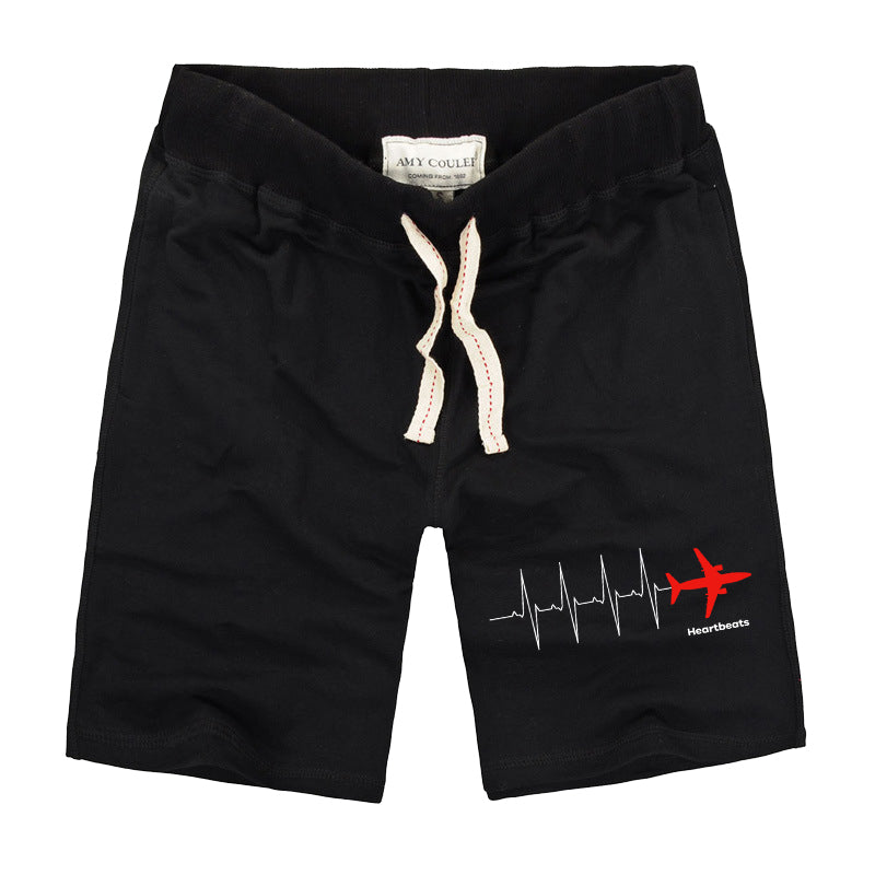 Aviation Heartbeats Designed Cotton Shorts