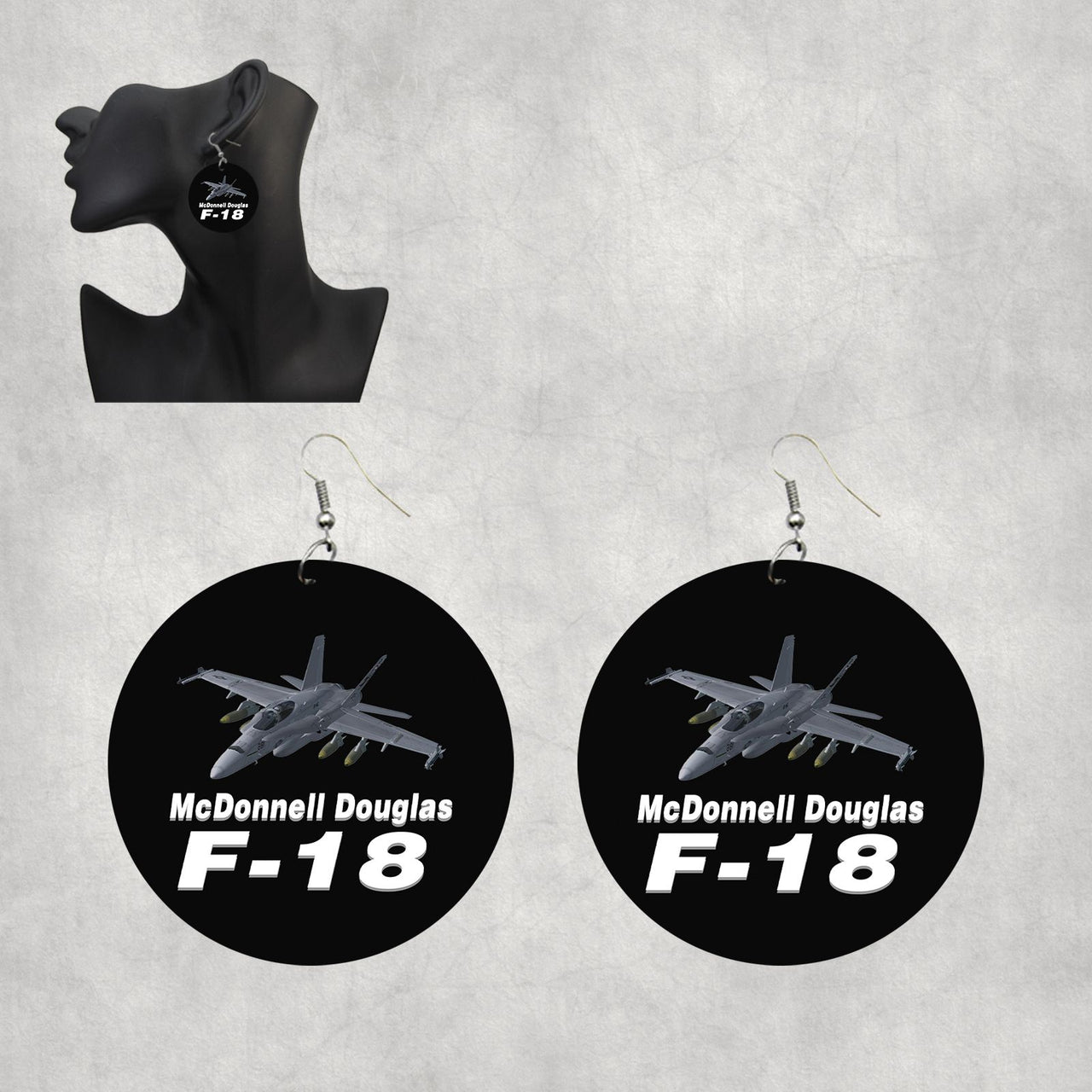 The McDonnell Douglas F18 Designed Wooden Drop Earrings
