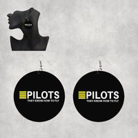 Thumbnail for Pilots They Know How To Fly Designed Wooden Drop Earrings