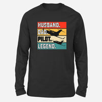Thumbnail for Husband & Dad & Pilot & Legend Designed Long-Sleeve T-Shirts