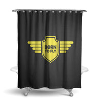 Thumbnail for Born To Fly & Badge Designed Shower Curtains