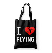 Thumbnail for I Love Flying Designed Tote Bags