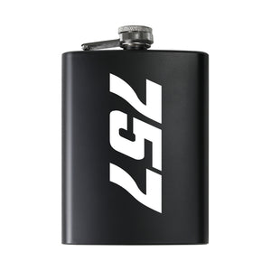 Boeing 757 Text Designed Stainless Steel Hip Flasks