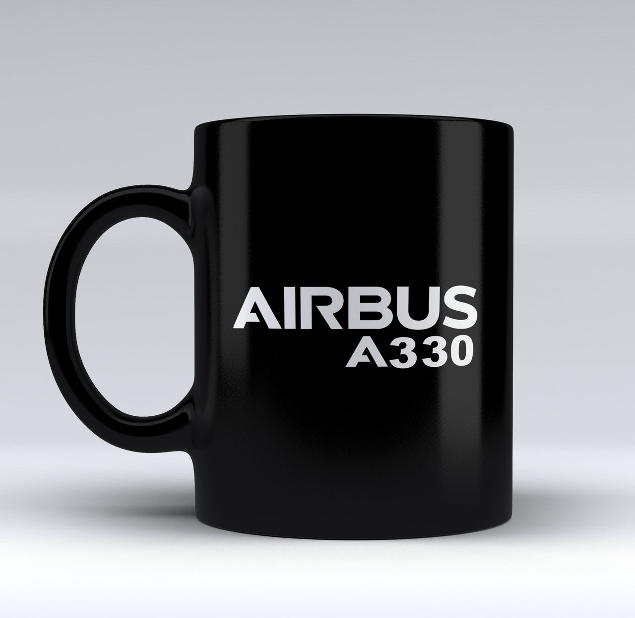 Airbus A330 & Text Designed Black Mugs