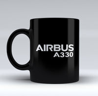 Thumbnail for Airbus A330 & Text Designed Black Mugs