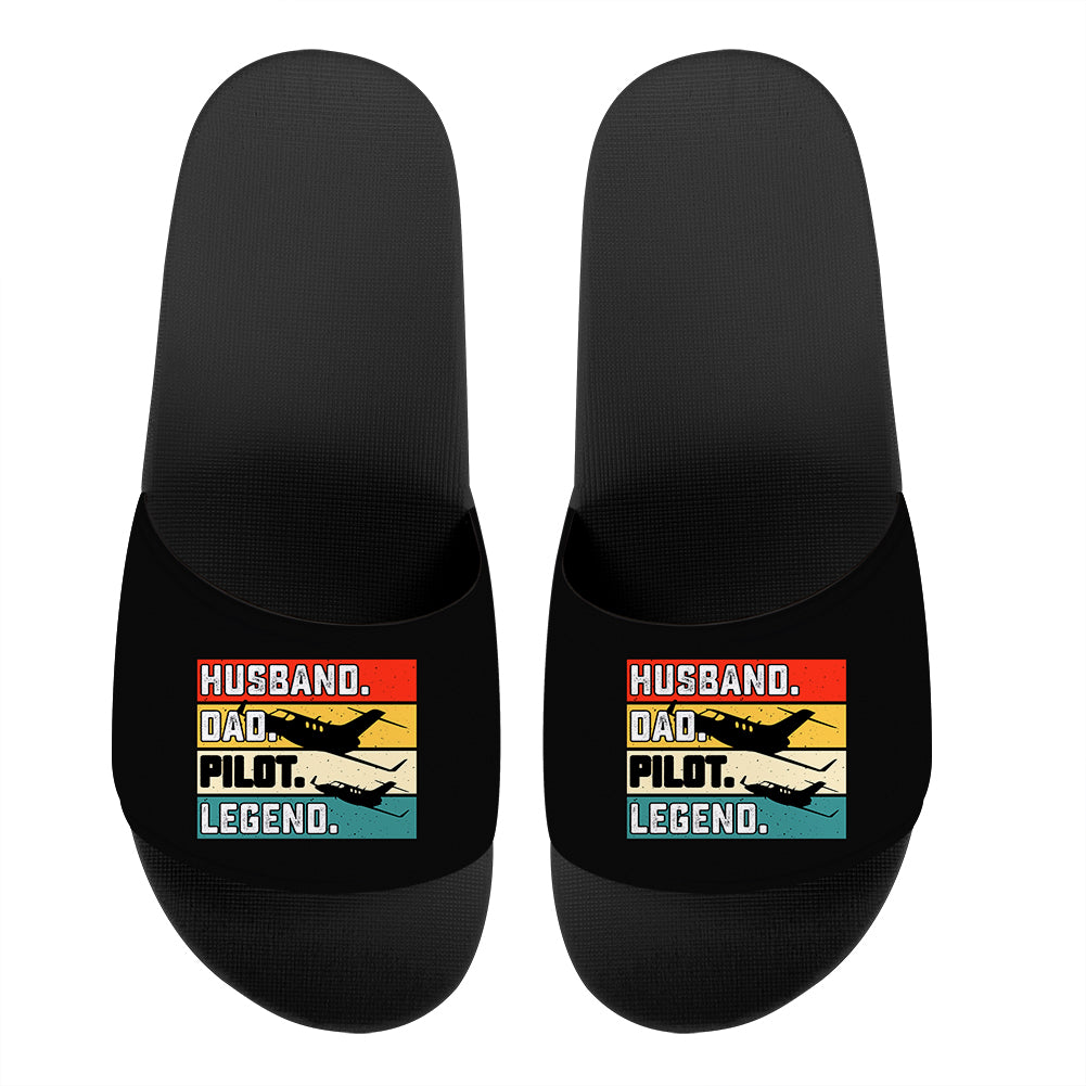 Husband & Dad & Pilot & Legend Designed Sport Slippers