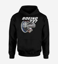 Thumbnail for Boeing 737+Text & CFM LEAP-1 Engine Designed Hoodies