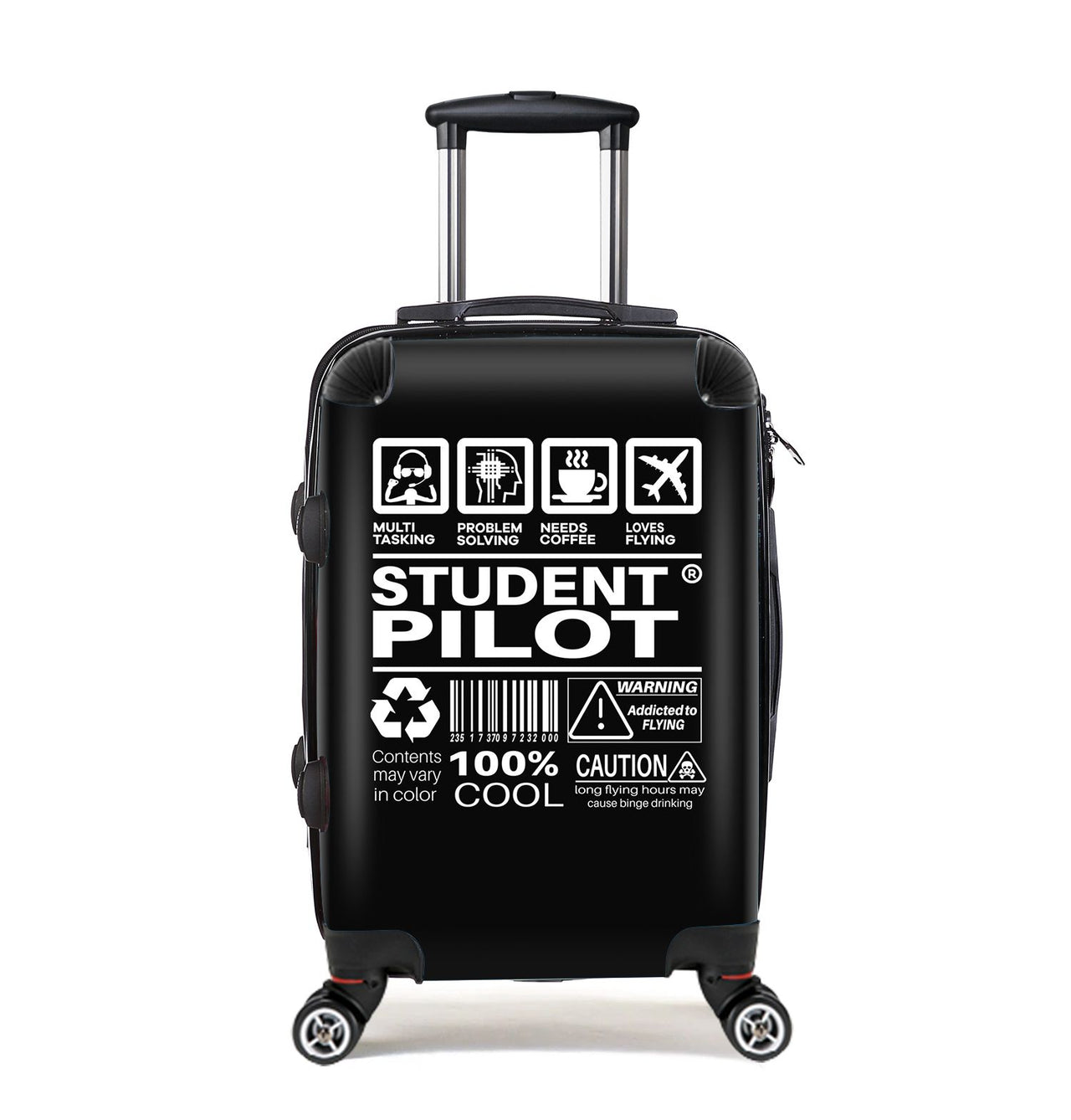 Student Pilot Label Designed Cabin Size Luggages