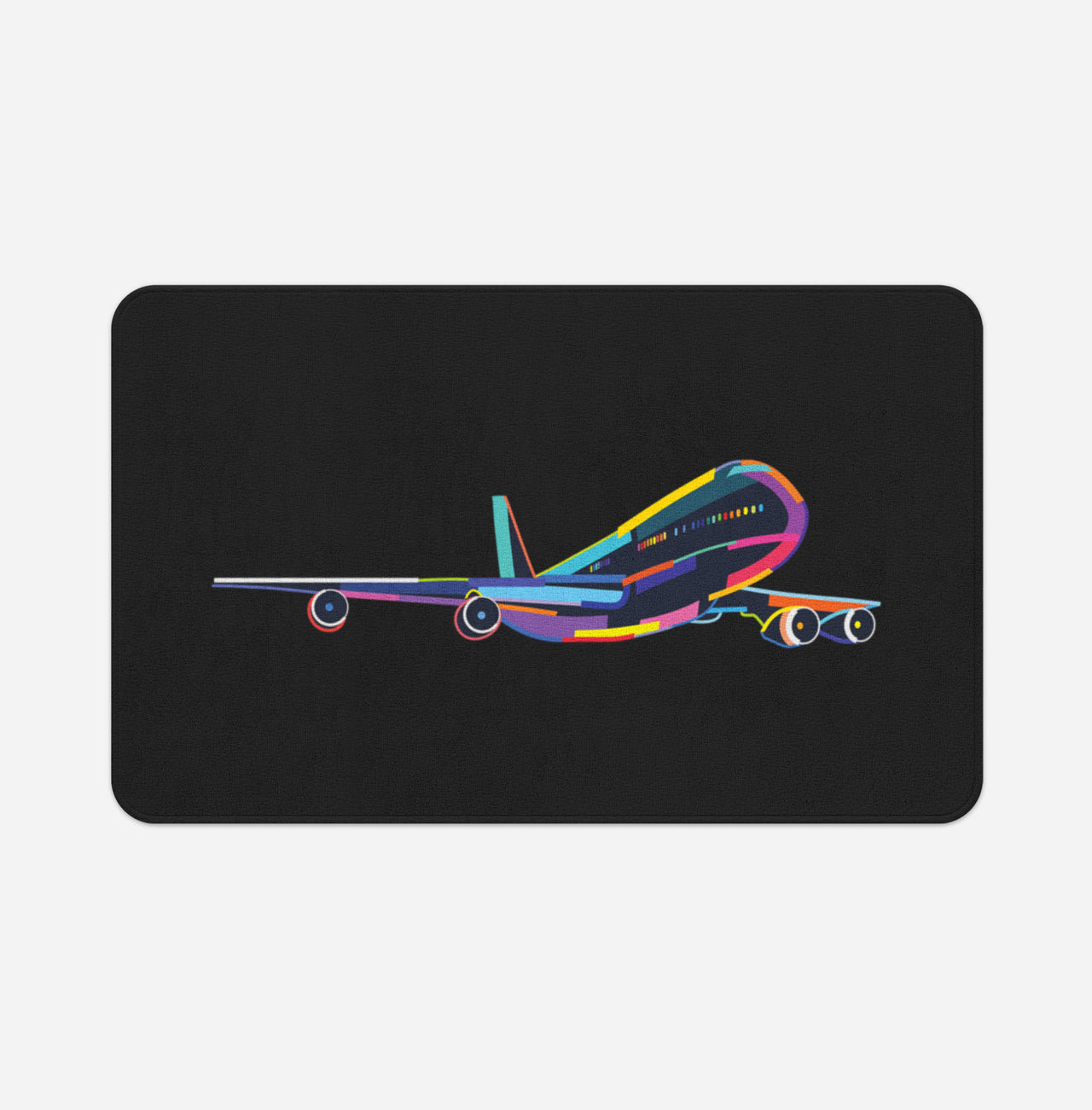 Multicolor Airplane Designed Bath Mats