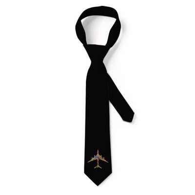 Colourful aviation design on premium silk blend tie.